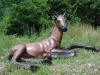 Foal Laying Down bronze statue